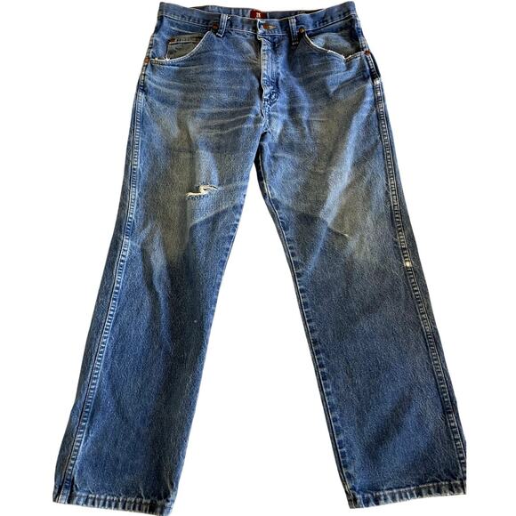 Wrangler Relaxed Fit Destressed Straight Leg High Waisted Western Wear Jeans 31 - Picture 1 of 14